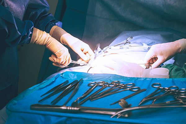 People working in operating room