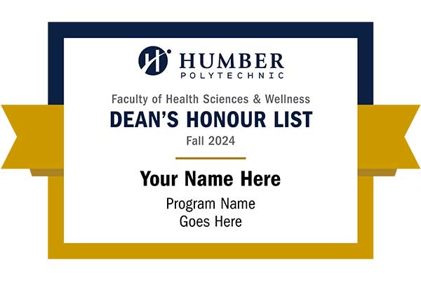 Sample of dean's honour list badge