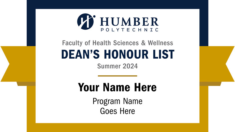 Sample of dean's honour list badge