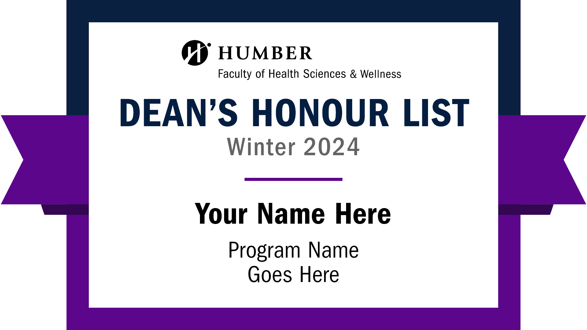 Dean's honour list Winter 2024 badge