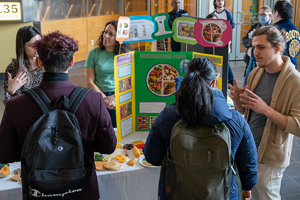 person giving a presentation to people