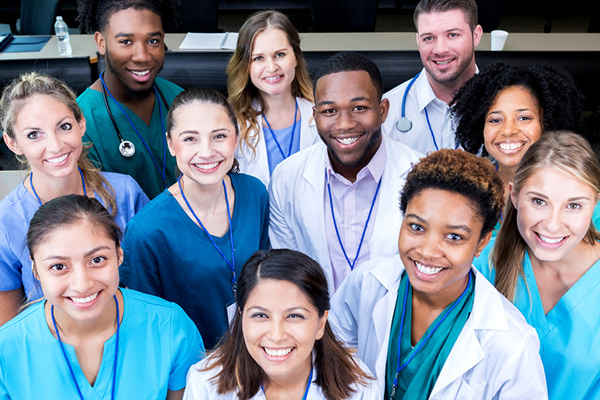 Group of health professional smiling