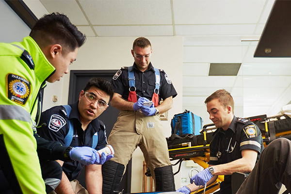 Group of paramedic students