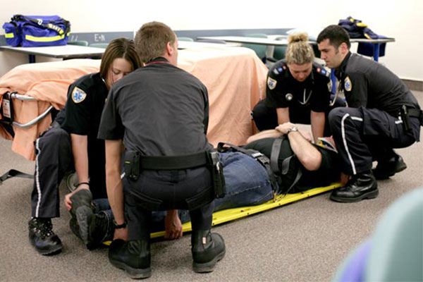 paramedic students in training setting