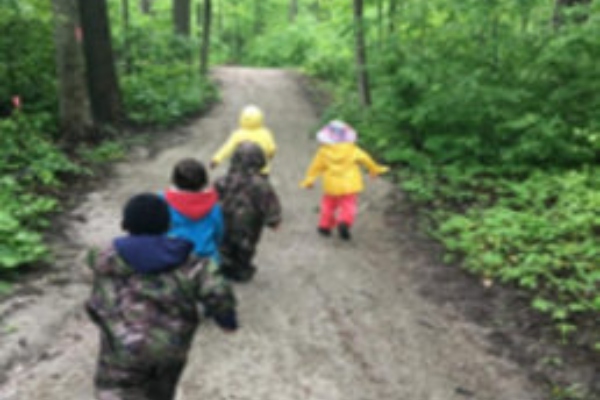 children on a nature trail