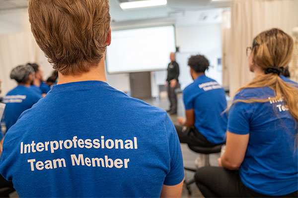 person wearing a interprofessional team member shirt