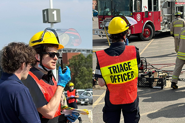 collage of triage officers on the streets