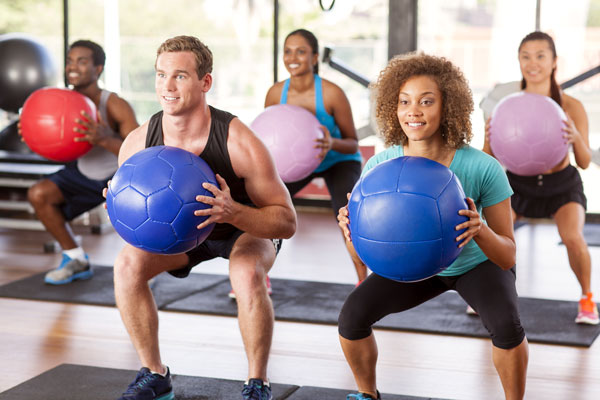People in exercise class